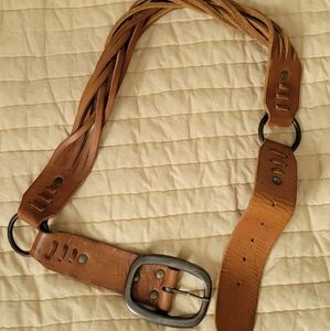 Woven leather belt